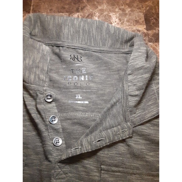 Rock & Republic The Iconic Polo Shirt XL Men's Green Space Dye Slim Fit Pockets - Picture 8 of 16